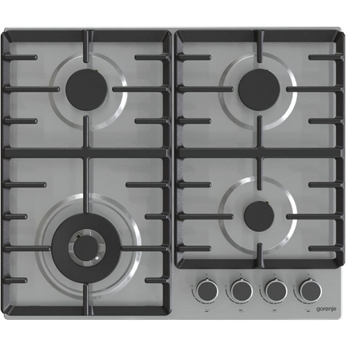 Gorenje Built In Gas Hob, 4 Burners, 60 cm, Stainless Steel - GW642ABX