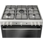 Bosch Series 2 Cooker, 90 cm, 5 Burners, Cooling Fan, Grill, Stainless Steel, Silver, HGV1F8Y50S - Image 2