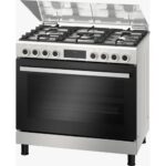 Bosch Series 6 Digital Gas Cooker, 5 Burners, 90 cm, Stainless Steel - HGX3G8W50S
