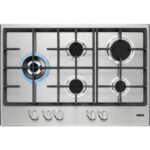 Zanussi Built In Gas Hob, 5 Burners, 75 cm, Stainless Steel - ZGH76534XS