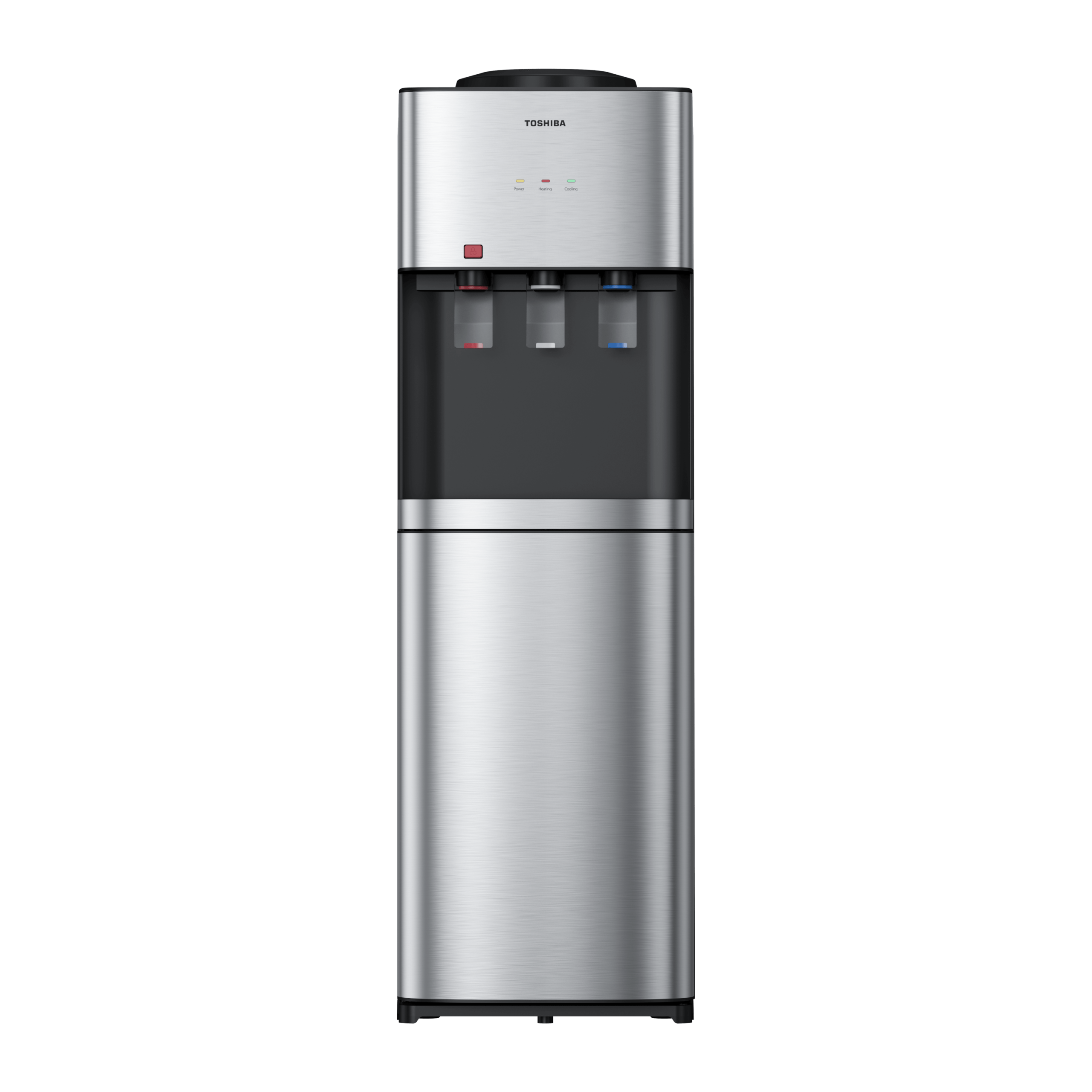 A-RWF-W2467RTEG-K-3000×3000-pc-front-v1 مبرد مياة توشيبا مزود بثلاجة - 3 حنفية - استانلس RWF-W2467RTEG(K) - الصورة 1