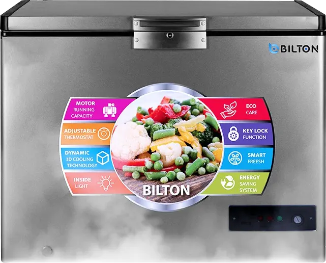 2 ديب فريزر افقى بلتون 350 لتر BILTON 350 ديفروست بماتور ال جى - فضى - الصورة 1